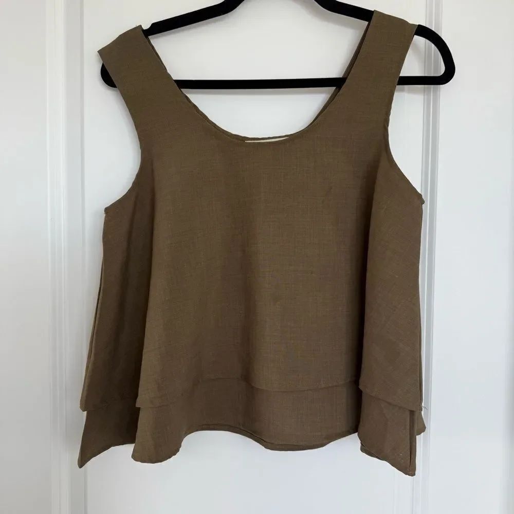 WINSOME | Brown Boxy Tiered Tank Top